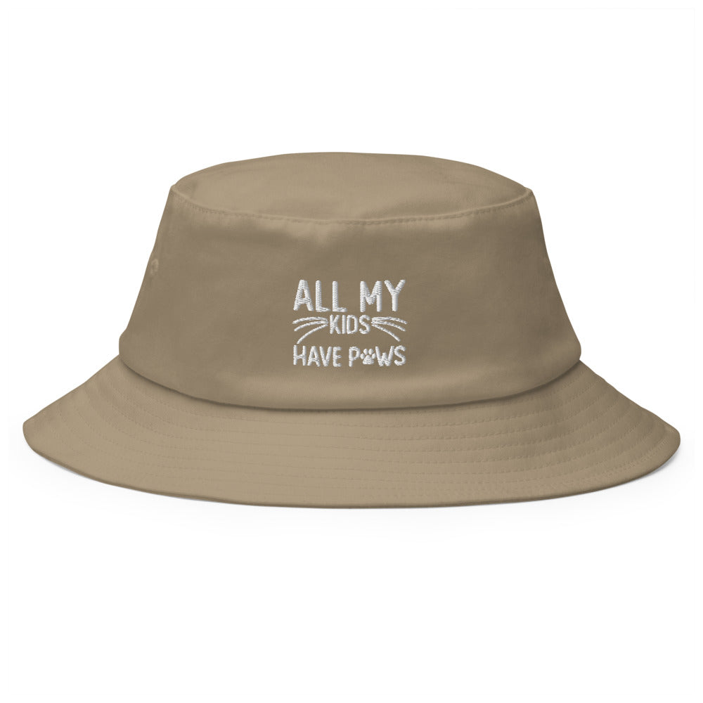 My Kids Have Paws Old School Bucket Hat