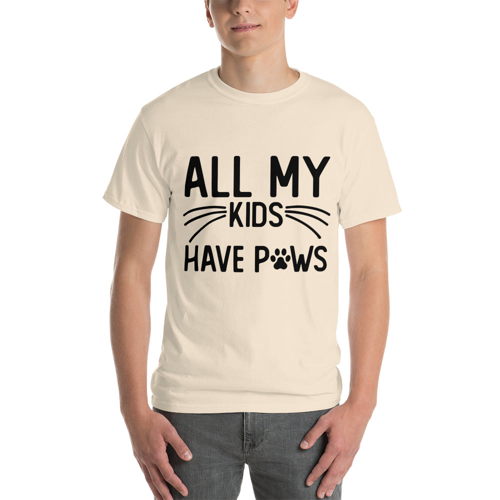 My Kids Have Paws Short Sleeve T-Shirt (Black Print)