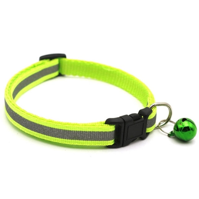 Cute Reflective Collar Buckle Bell with Adjustable Strap