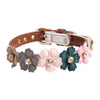 Bejewelled Flower Leather Collar Necklace