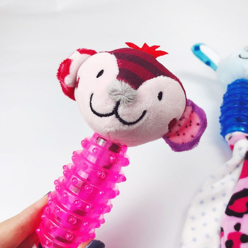 Animal Shaped Doll With Rubber Body Molar Stick