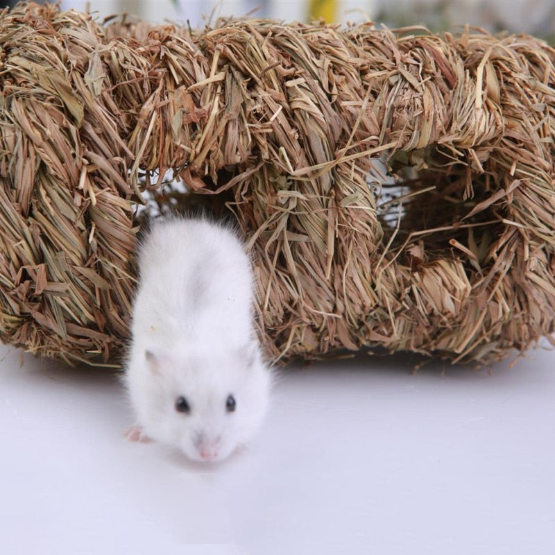 Hand-Weaved Grass Cottage Cage for Small Pet