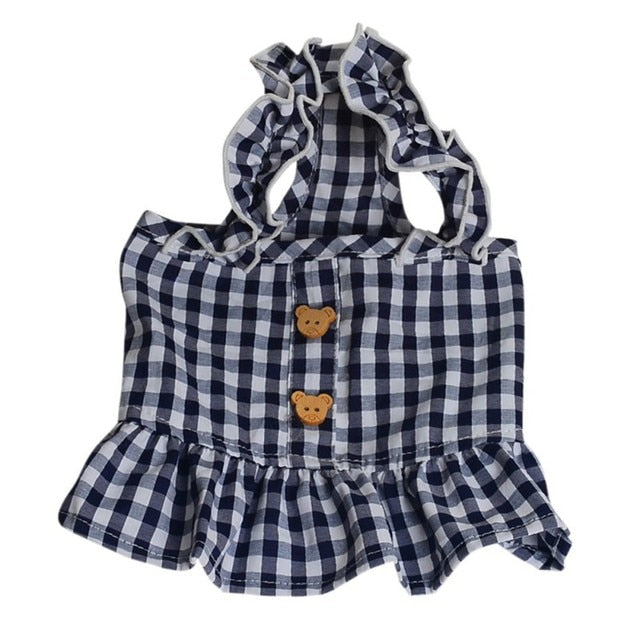 Summer Gingham Dog Dress Set