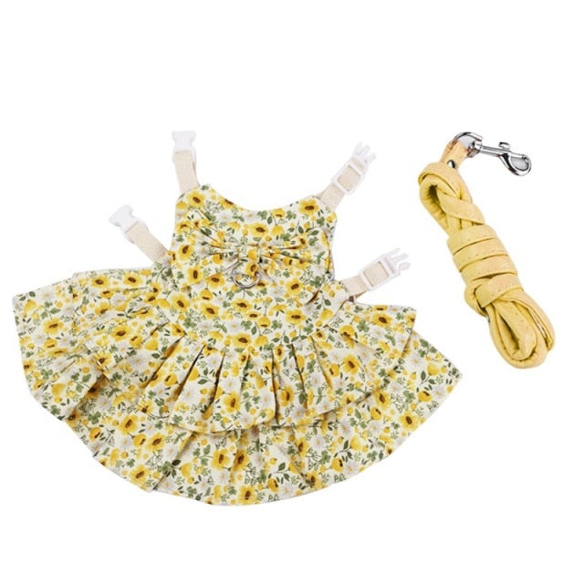 Guinea Pig Floral Harness Vest and Leash Set