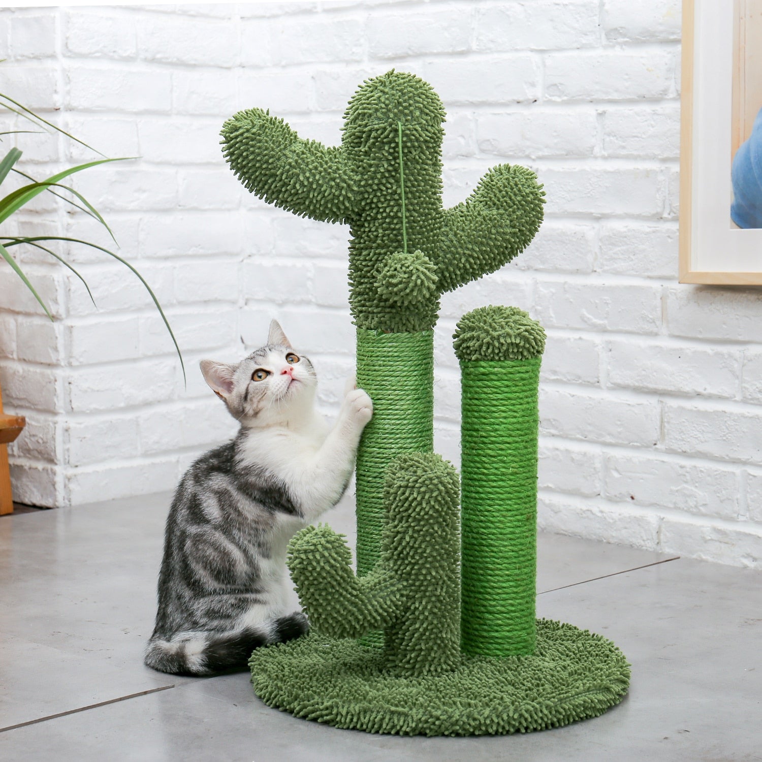 Cactus Cat Tree Toy with Ball Scratching Post