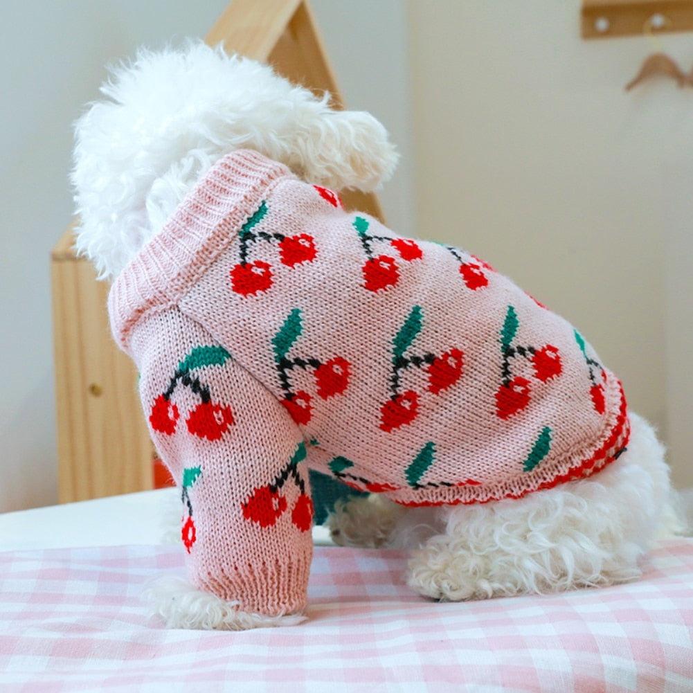 Cherry Dog Knit Sweater