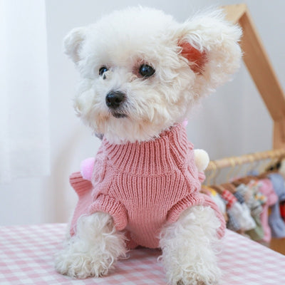 Pom Pom Sweater Dog Dress