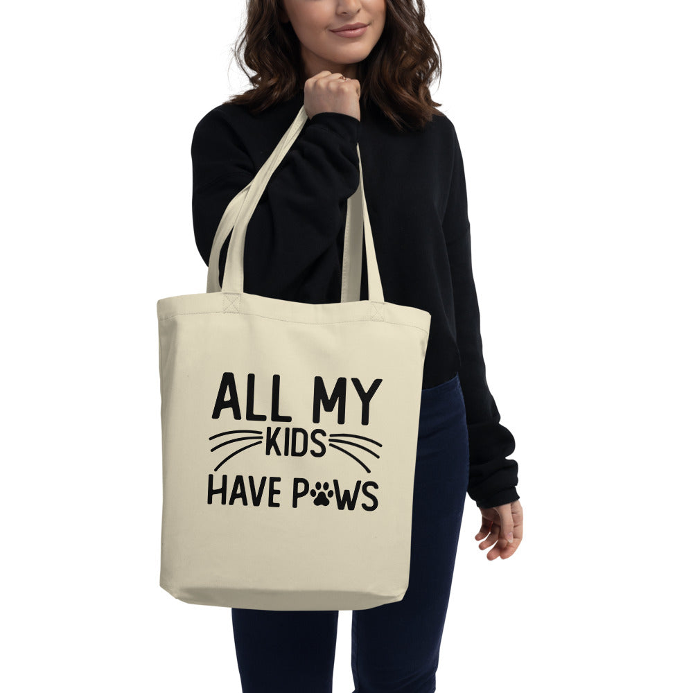 My Kids Have Paws White Eco Tote Bag