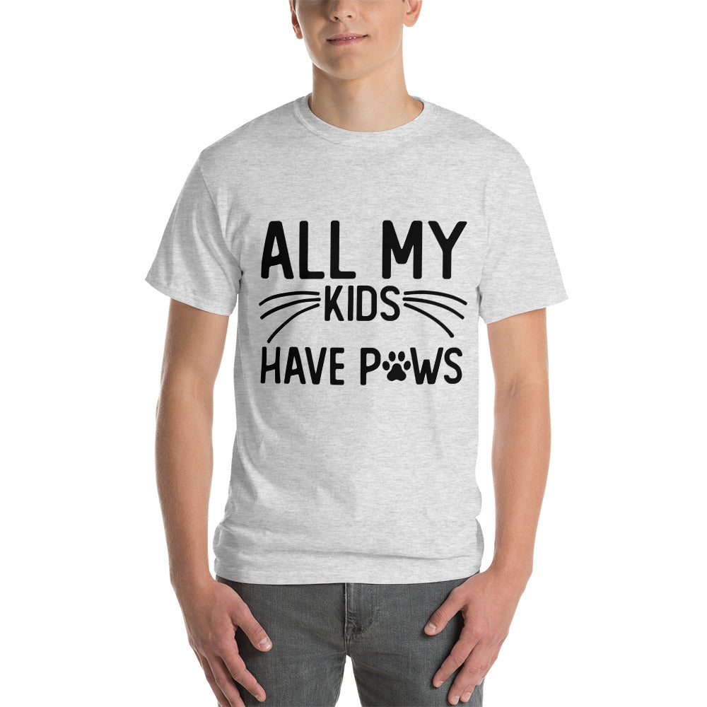 My Kids Have Paws Short Sleeve T-Shirt (Black Print)