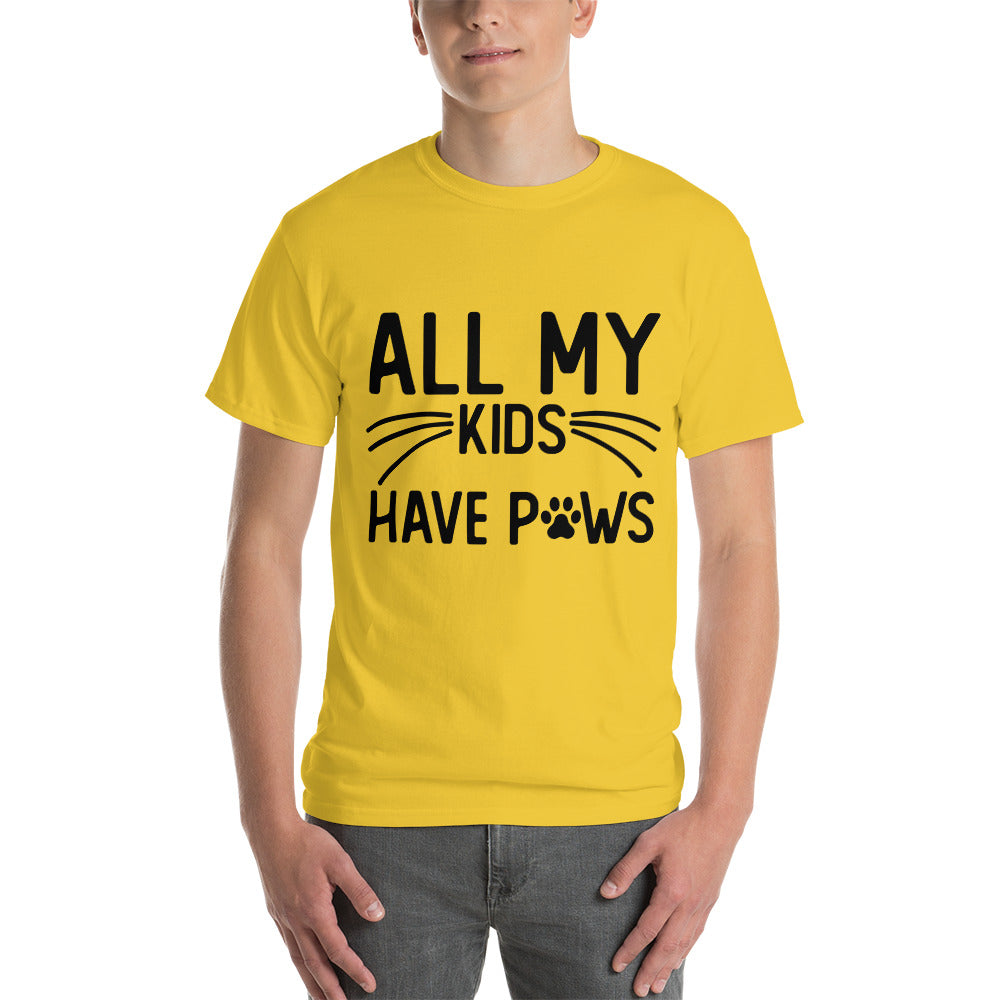 My Kids Have Paws Short Sleeve T-Shirt (Black Print)