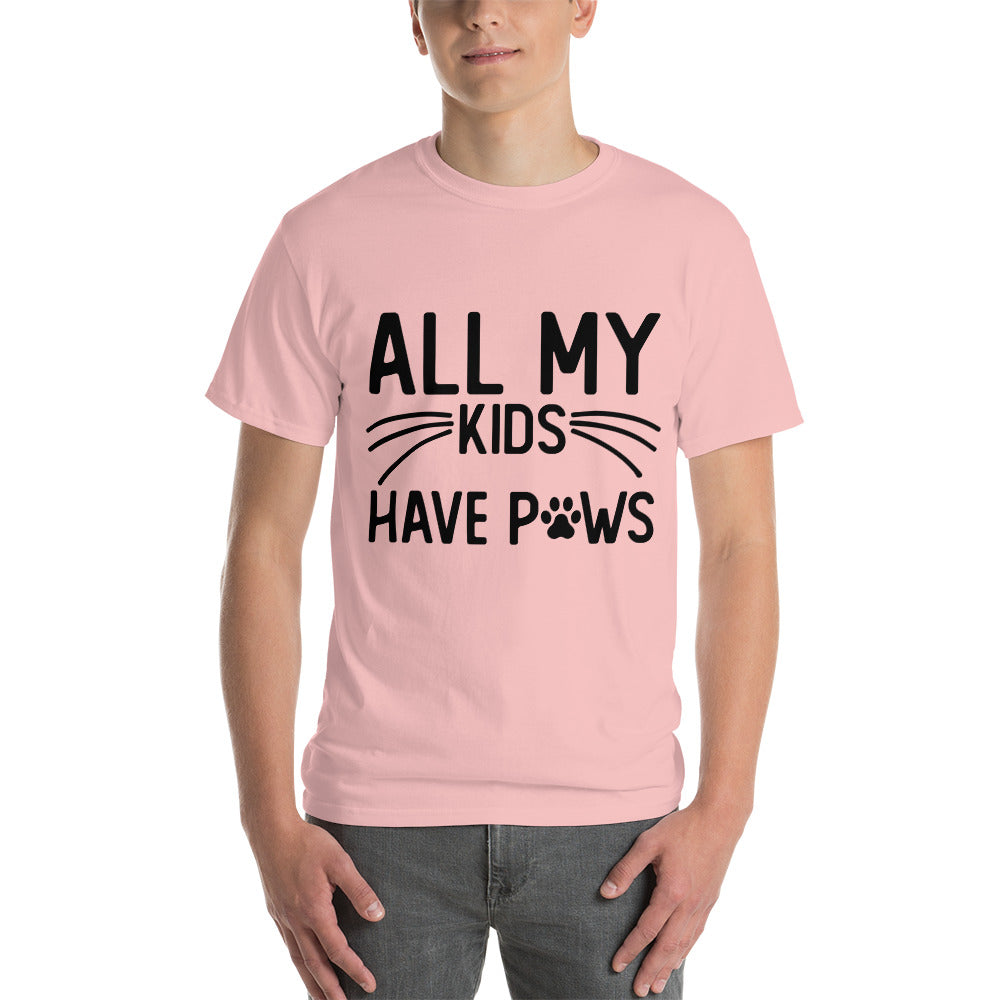 My Kids Have Paws Short Sleeve T-Shirt (Black Print)