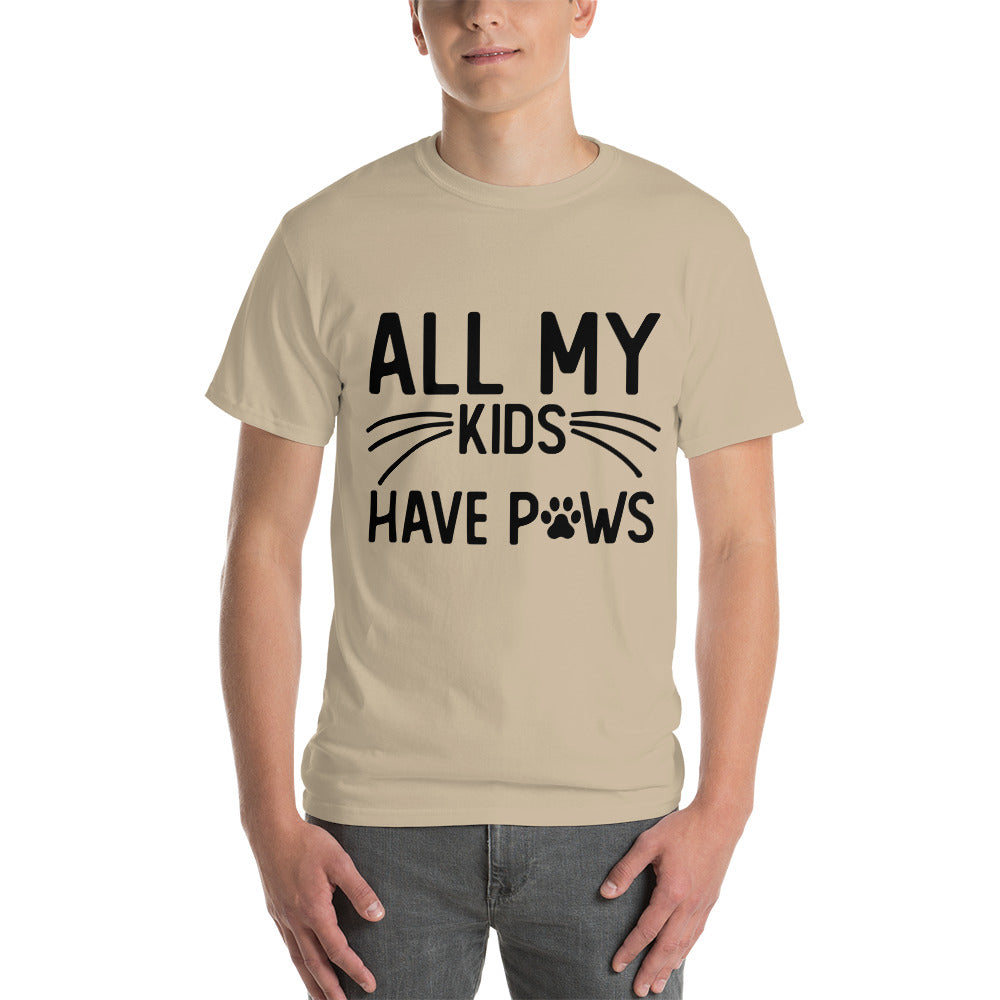 My Kids Have Paws Short Sleeve T-Shirt (Black Print)