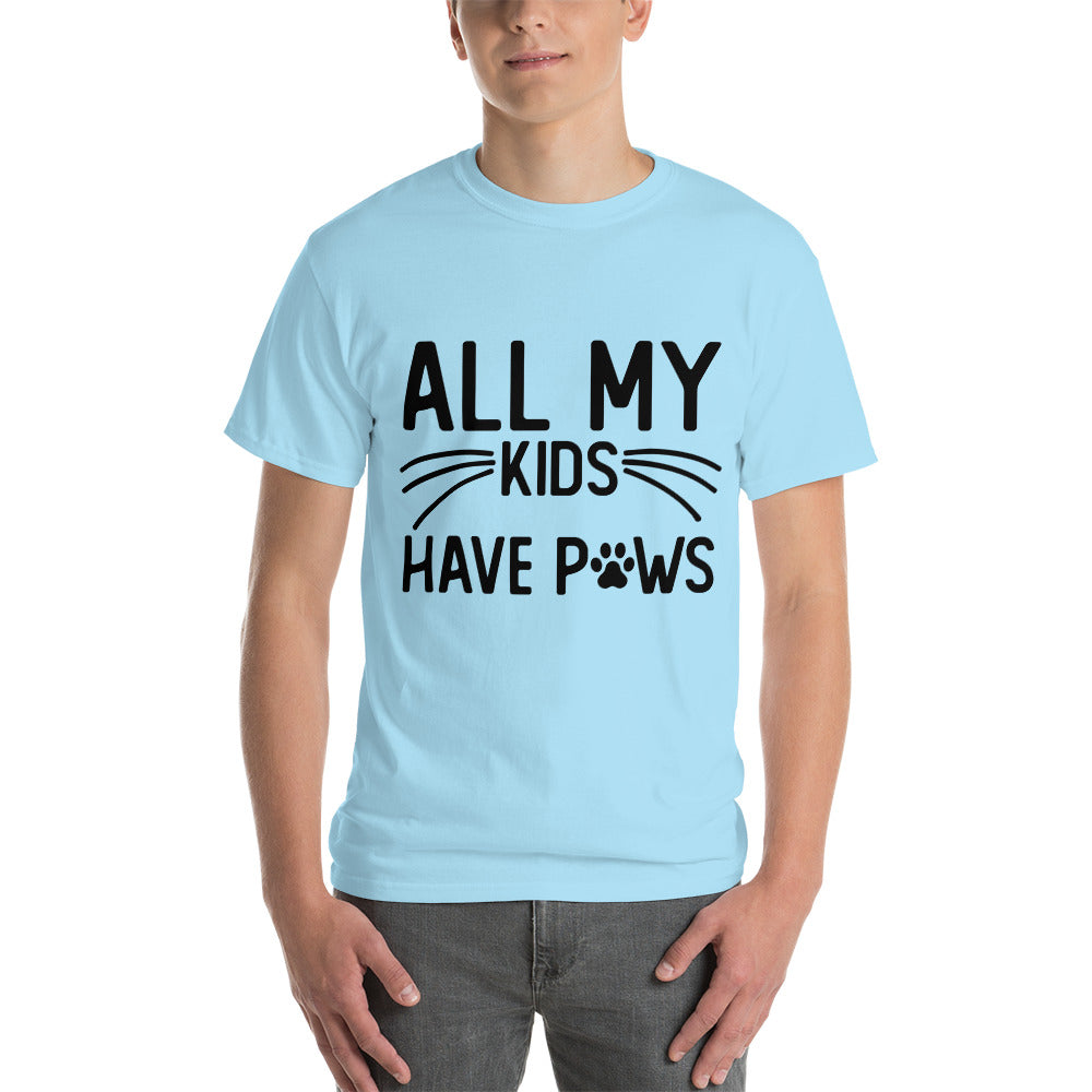 My Kids Have Paws Short Sleeve T-Shirt (Black Print)