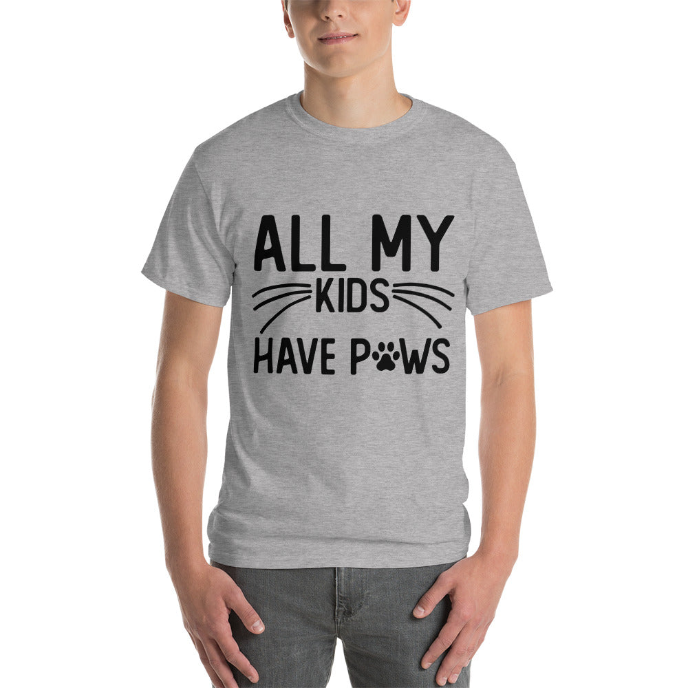 My Kids Have Paws Short Sleeve T-Shirt (Black Print)
