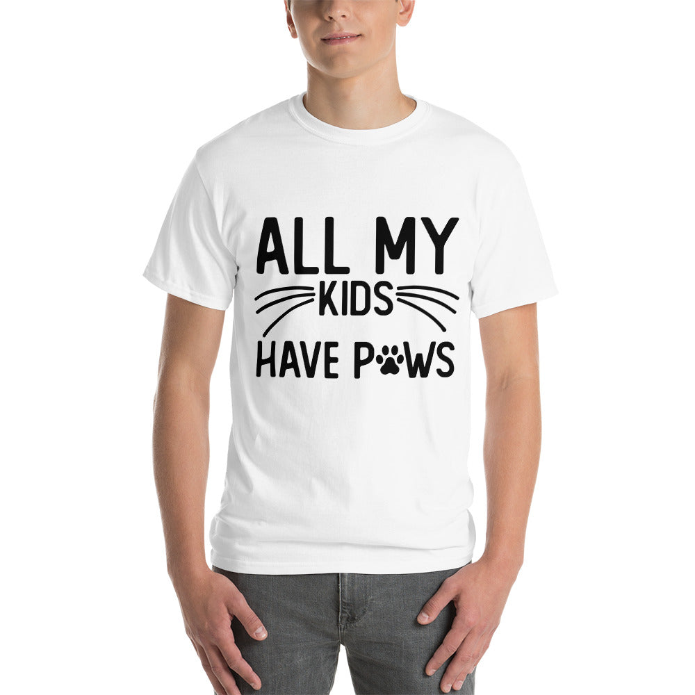 My Kids Have Paws Short Sleeve T-Shirt (Black Print)