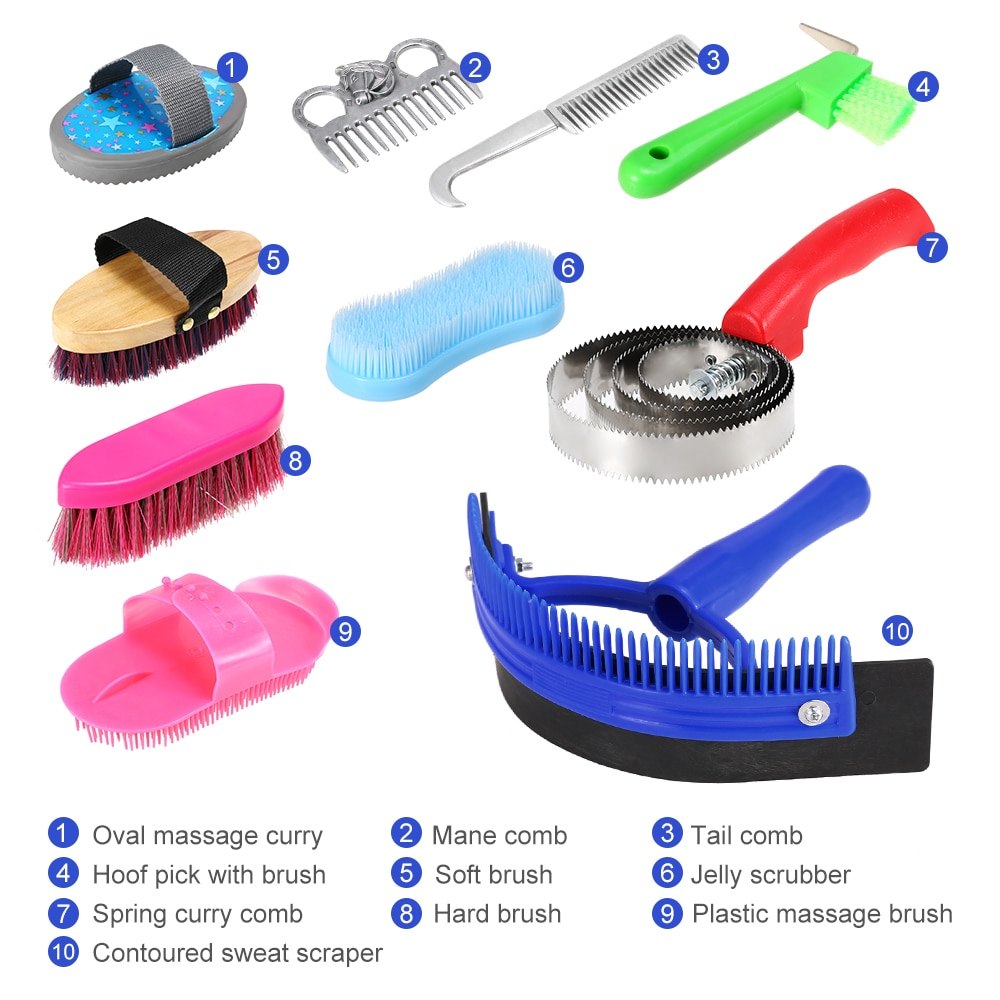10-IN-1 Horse Grooming Tool Set