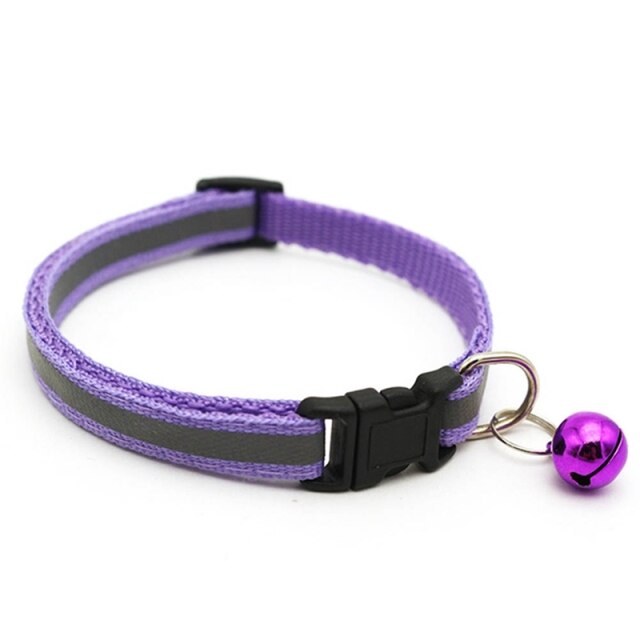 Cute Reflective Collar Buckle Bell with Adjustable Strap