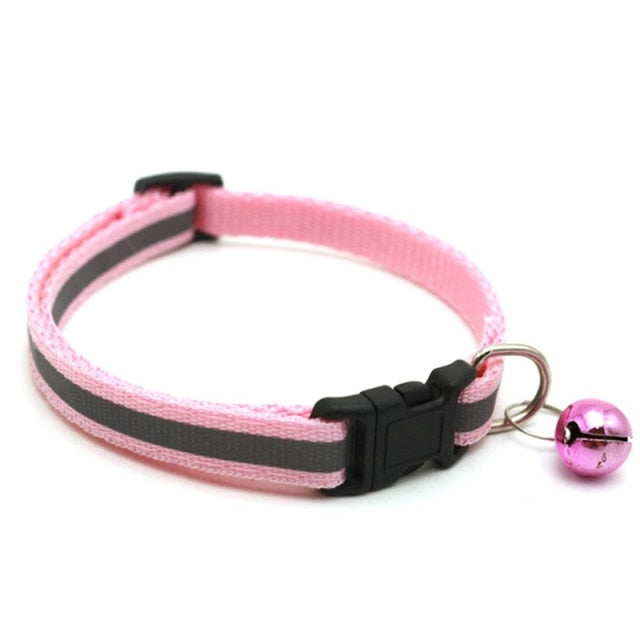 Cute Reflective Collar Buckle Bell with Adjustable Strap