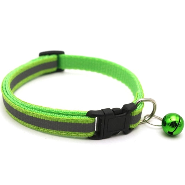Cute Reflective Collar Buckle Bell with Adjustable Strap