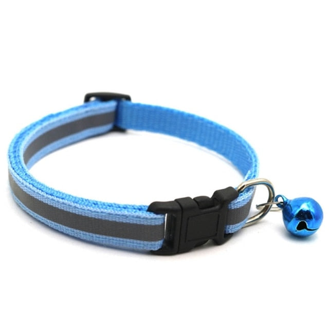Cute Reflective Collar Buckle Bell with Adjustable Strap