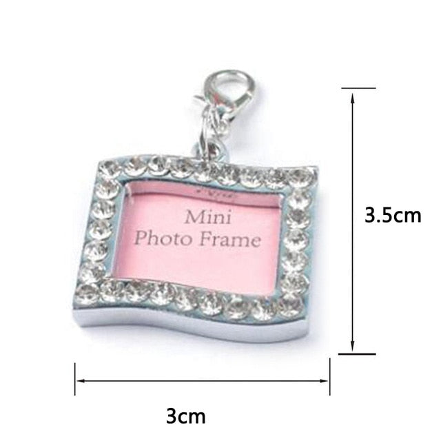Dog Tag Collar Crystal Pendant