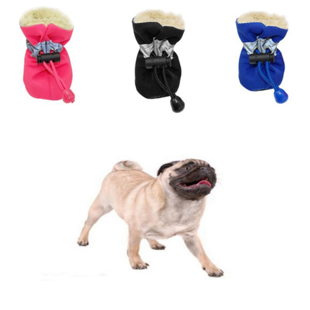 4pcs Pet Cashmere Rain Shoes