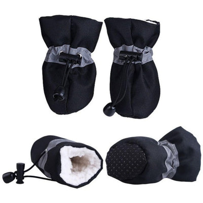 4pcs Pet Cashmere Rain Shoes