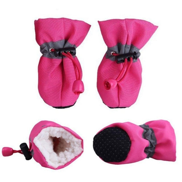 4pcs Pet Cashmere Rain Shoes