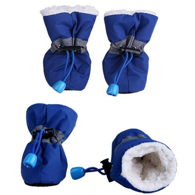 4pcs Pet Cashmere Rain Shoes