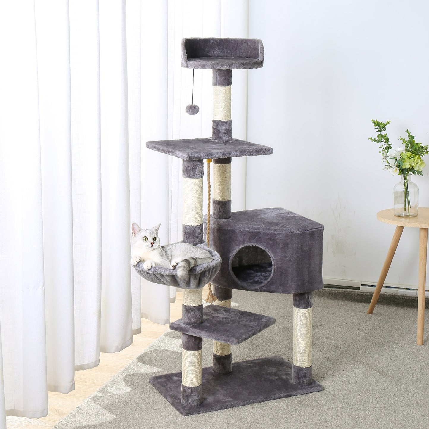 Cat Jumping Toy with Ladder Scratching Post