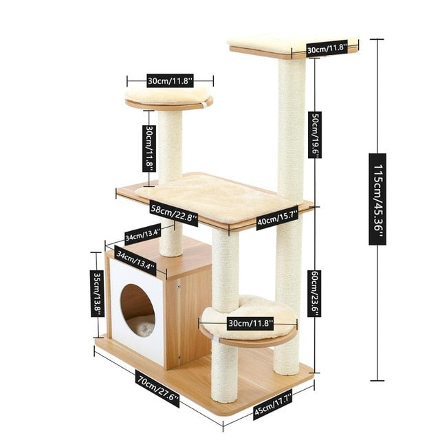 Cat Jumping Toy with Ladder Scratching Post