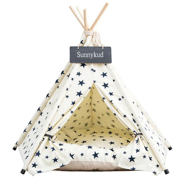 Pet Tent House Cat Bed Portable Teepee