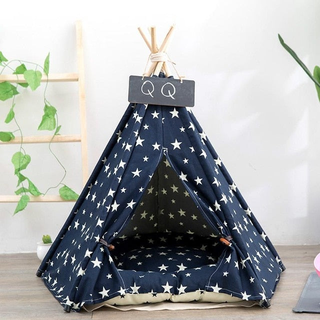 Pet Tent House Cat Bed Portable Teepee