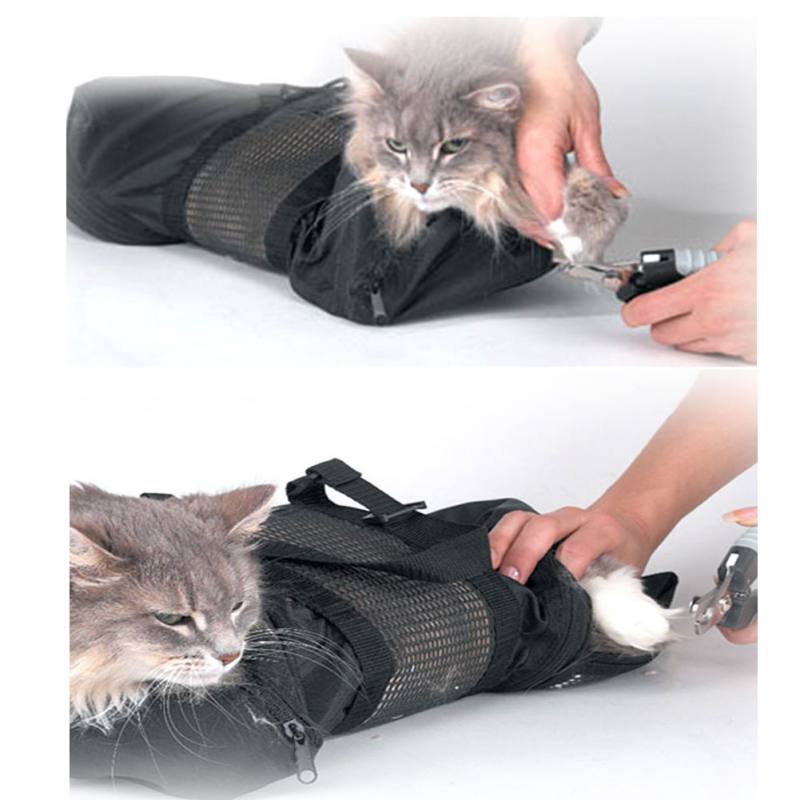 Adjustable Mesh Cat Grooming Bath Bag