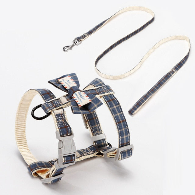 Cat Harness Bow Leash Set