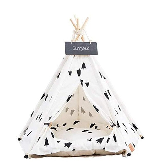 Pet Tent House Cat Bed Portable Teepee