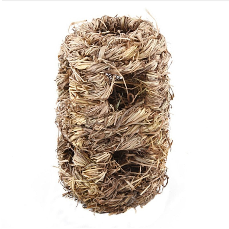 Hand-Weaved Grass Cottage Cage for Small Pet