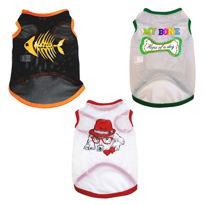 Breathable Cartoon Mesh Vest Clothes For Pet