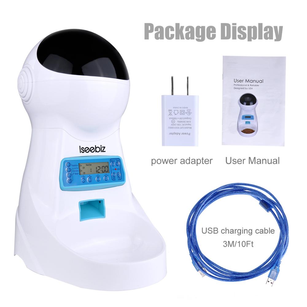 3L Automatic Pet Feeder With Voice Recorder Food Bowl