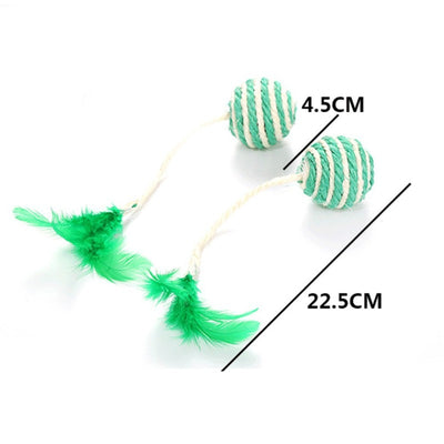 Sisal Ball With Feather Toy