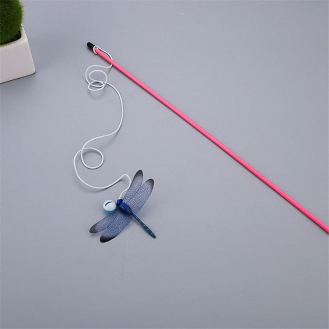 Dragonfly Rod Feather Stick Teaser Toys