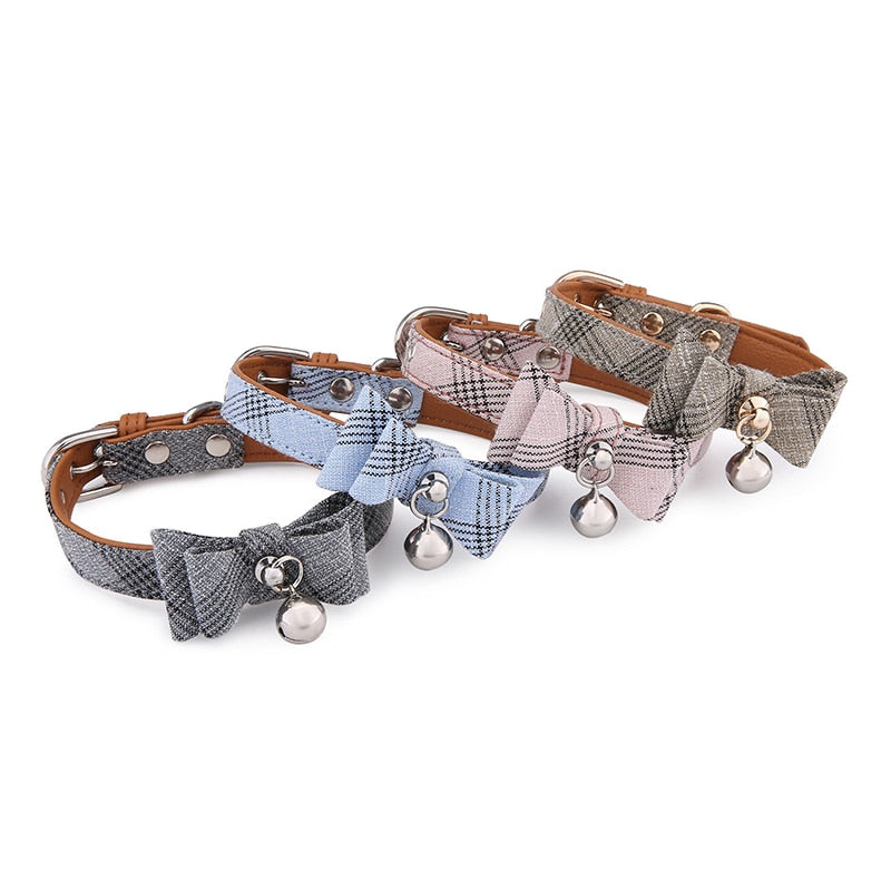 Checkered Bowtie Cat Collar
