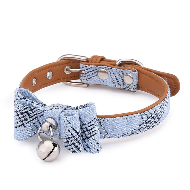 Checkered Bowtie Cat Collar