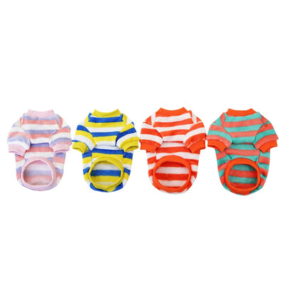 Cute Striped Printed Warm Fleece Pet Clothes