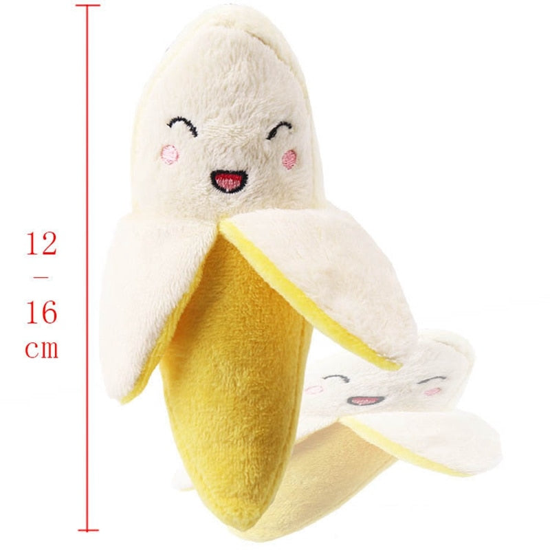 Plush Fruit Squeaky Bite-Resistant Dog Chew Toy