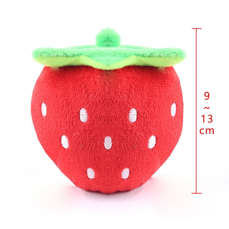 Plush Fruit Squeaky Bite-Resistant Dog Chew Toy