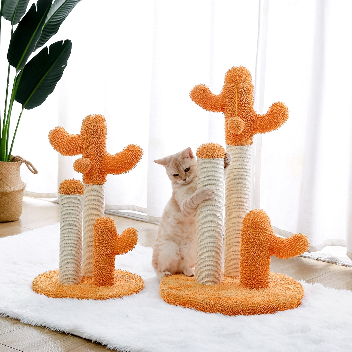 Cactus Cat Tree Toy with Ball Scratching Post