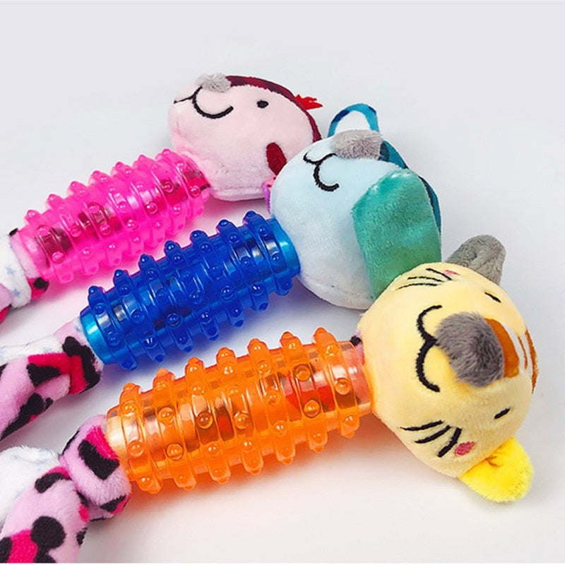 Animal Shaped Doll With Rubber Body Molar Stick