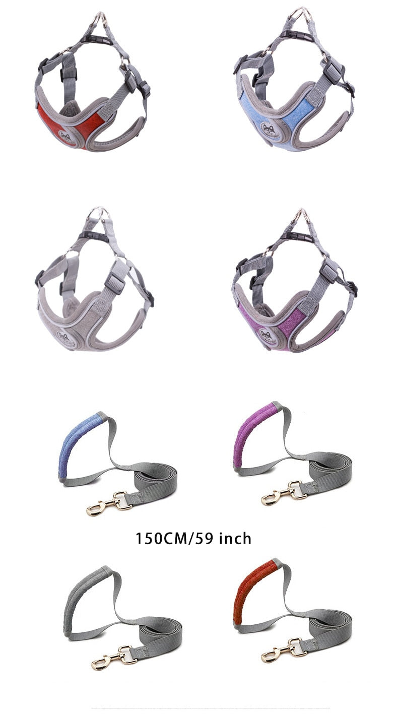 Reflective Pet Harness And Leash Set
