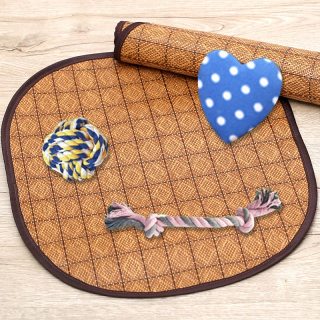 Pet Plush Bed in Polka Dot Print